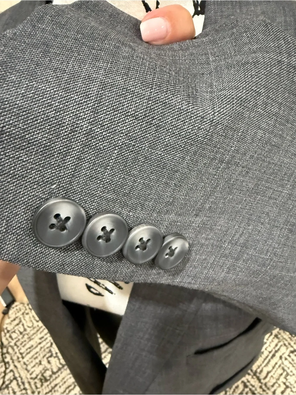 Original Penguin Charcoal Gray Single-Button Suit Jacket